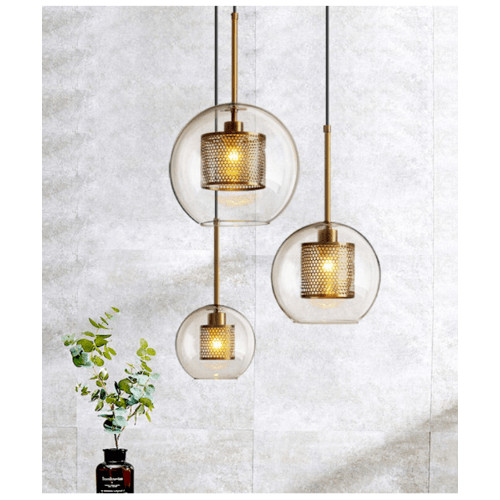 GlobalHouse EILON โคมไฟแขวนกระจกลอฟท์ 3 ช่อ  รุ่น ZS-057 สีชา สินค้าของแท้คุณภาพดี