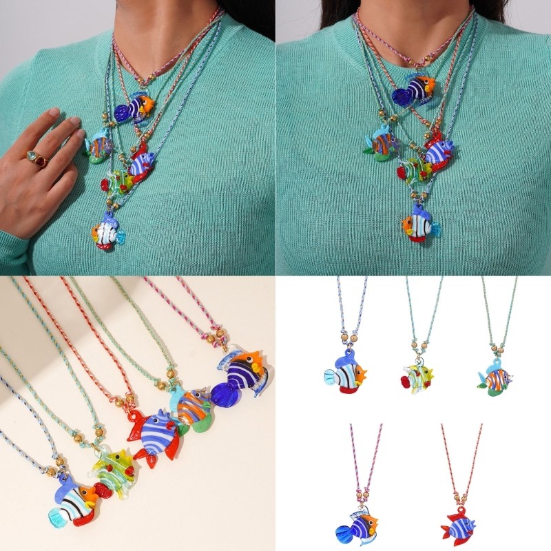 BDW สร้อยคอเสน่ห์ปลาสร้อยคอที่ไม่ซ้ํากัน Multifuntional คอเครื่องประดับจี้สร้อยคอ