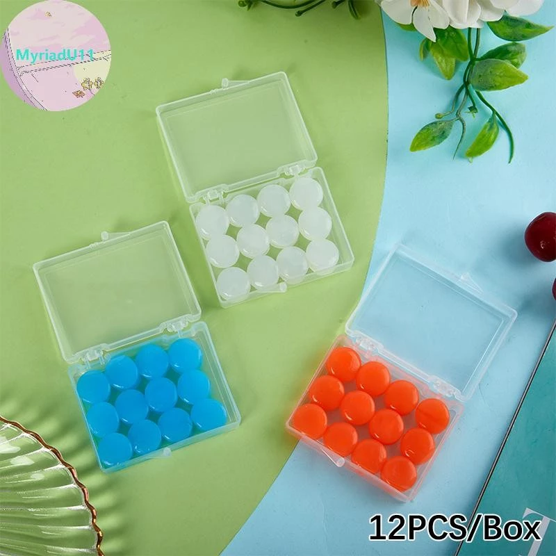 Myriadu 12PCS ซิลิโคนหูปลั๊กซิลิโคนขี้ผึ้งปลั๊กอุดหูว่ายน้ํา Moldable ที่อุดหูลดเสียงรบกวน Cancelling Sleeping Protection TH