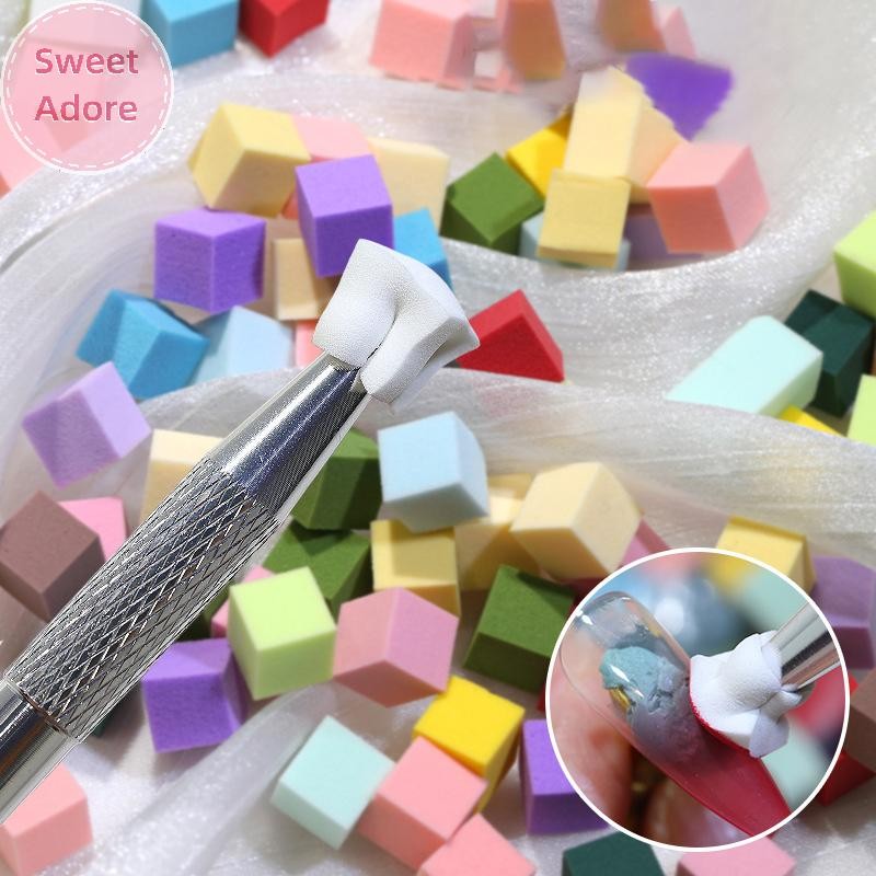 Sweetadore 50/100pcs Nail Art ฟองน้ํานุ่มฟองน้ํา Gradient เล็บเครื่องมือสี Fade เล็บ DIY Creative เล็บฟองน้ํา Gripper DIY เครื่องมือ TH