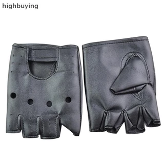 [ซื้อสูง] หนังสีดําขับรถรถจักรยานยนต์ นักขี่จักรยาน ถุงมือไร้นิ้วผู้ชายผู้หญิงถุงมือหุ้นใหม่