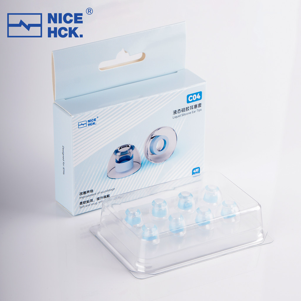 Nicehck C04 Liquid Silicone Ear Tips Noise Isolating Soft ขยาย Soundstage Clear Layers Eartips