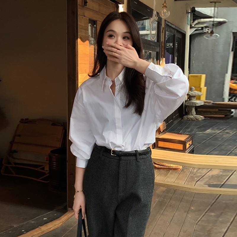 แจ็คเก็ตเสื้อเชิ้ตสีขาวสไตล์ฝรั่งเศสสำหรับผู้หญิง ฤดูร้อนใหม่ เสื้อเชิ้ตสำหรับเดินทาง ลายตารางกำมะหยี่ 9IKV