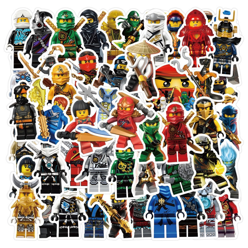 60 ชิ้น/ล็อตไม่ทําซ้ํา Ninjago Theme สติ๊กเกอร์กันน้ําตกแต่งงานปาร์ตี้โปรดปรานเด็ก