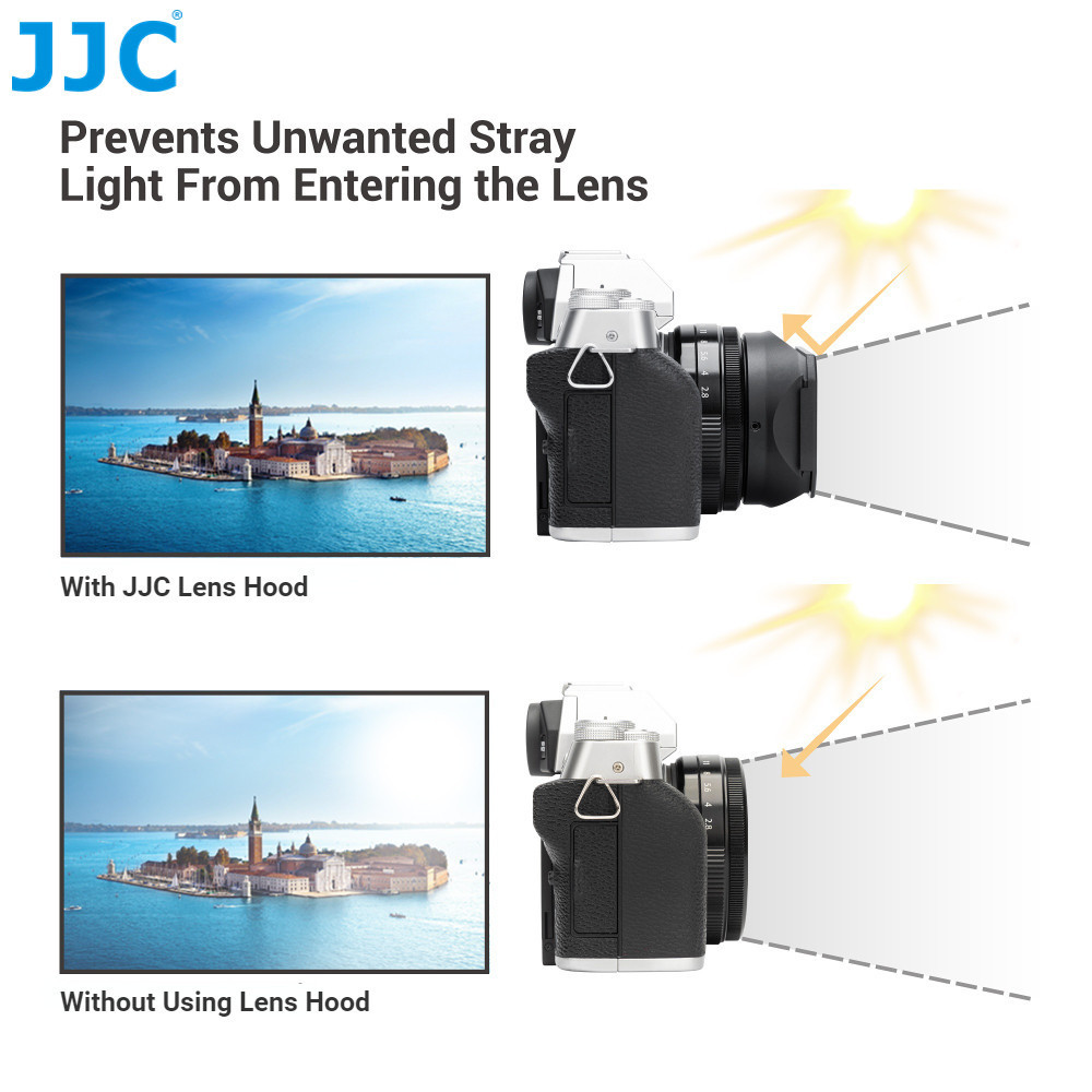 JJC Lens Hood สำหรับ Fujifilm รวมฮูดเลนส์ทรงเหลี่ยมสำหรับเลนส์ฟูจิ
