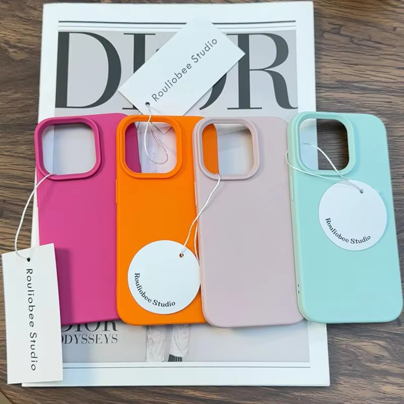 Solid Color เคสไอโฟน XR For iPhone 17 18 Pro max 11 12 13 14 15 16 Pro Max เคสโทรศัพท์กันกระแทกและป้องกันรอยนิ้วมือ