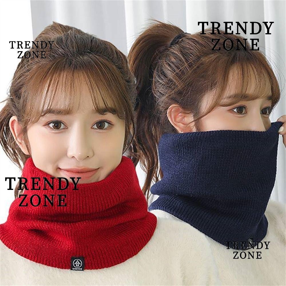 Trendyzone ผ้าพันคอ ผ้าวูลถัก แบบหนา ให้ความอบอุ่น กันความหนาว แฟชั่นสําหรับผู้ชาย และผู้หญิง