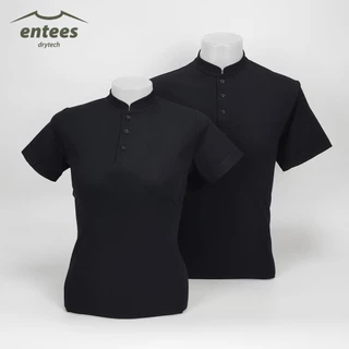 เสื้อคอจีน Micro Plus สีดำ