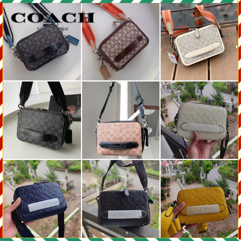 💕USA COACHผู้ชายคลาสสิกกระเป๋าสะพายแฟชั่นนูนไหล่กระเป๋าCrossbodyกระเป๋าC2609 C3780 CC069 C2610