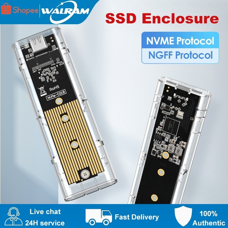 อะแดปเตอร์ M.2 NVMe SSD อลูมิเนียม USB C 3.1 Gen 2 10Gbps เป็น NVMe PCIe สําหรับ M2 NVMe SSD