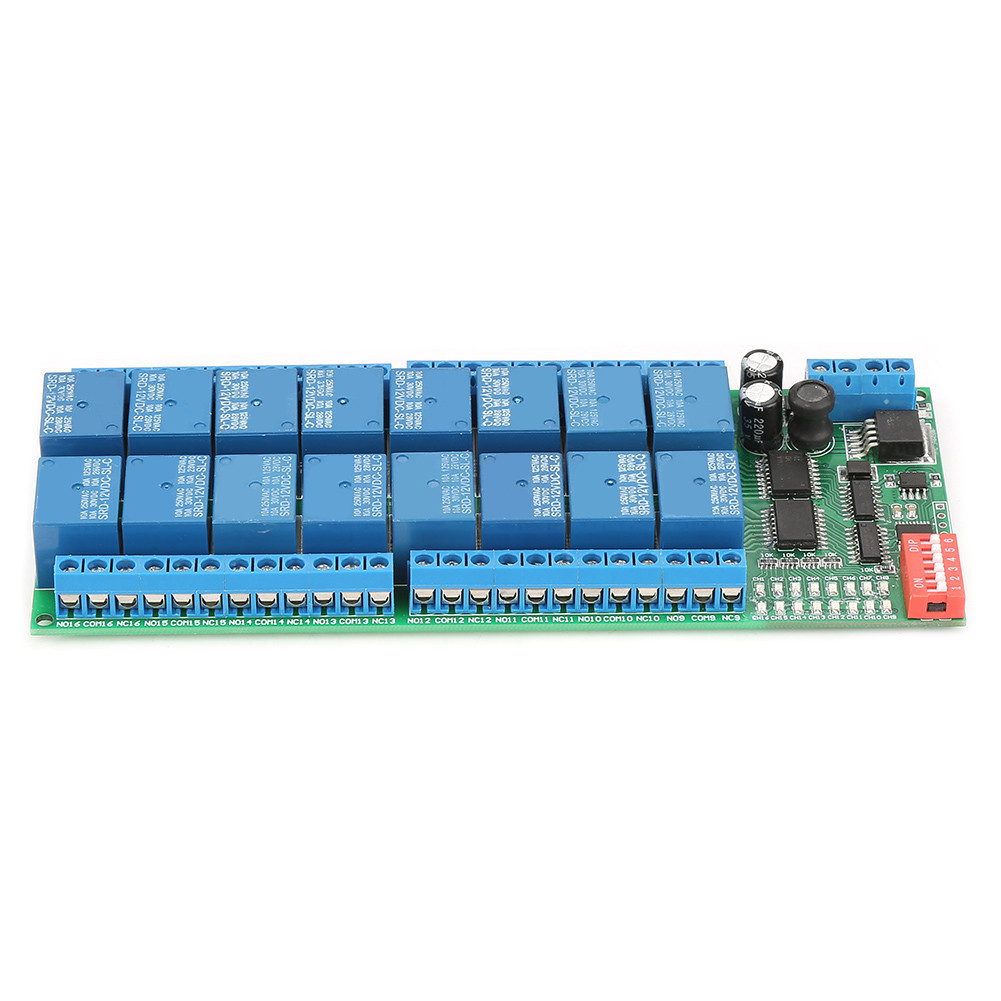 Serial Port Switch RTU Relay DC 12V 16 Channel RS485 Module Board PLC