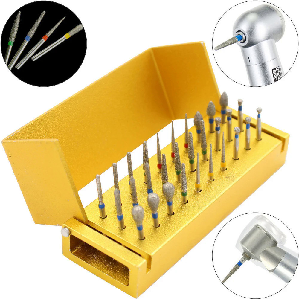 30 ชิ้น อลูมิเนียม ทันตกรรม Burs ชุดเพชร ความเร็วสูง ขัดฟัน เครื่องขัดฟัน เจาะฟัน ไวท์เทนนิ่ง