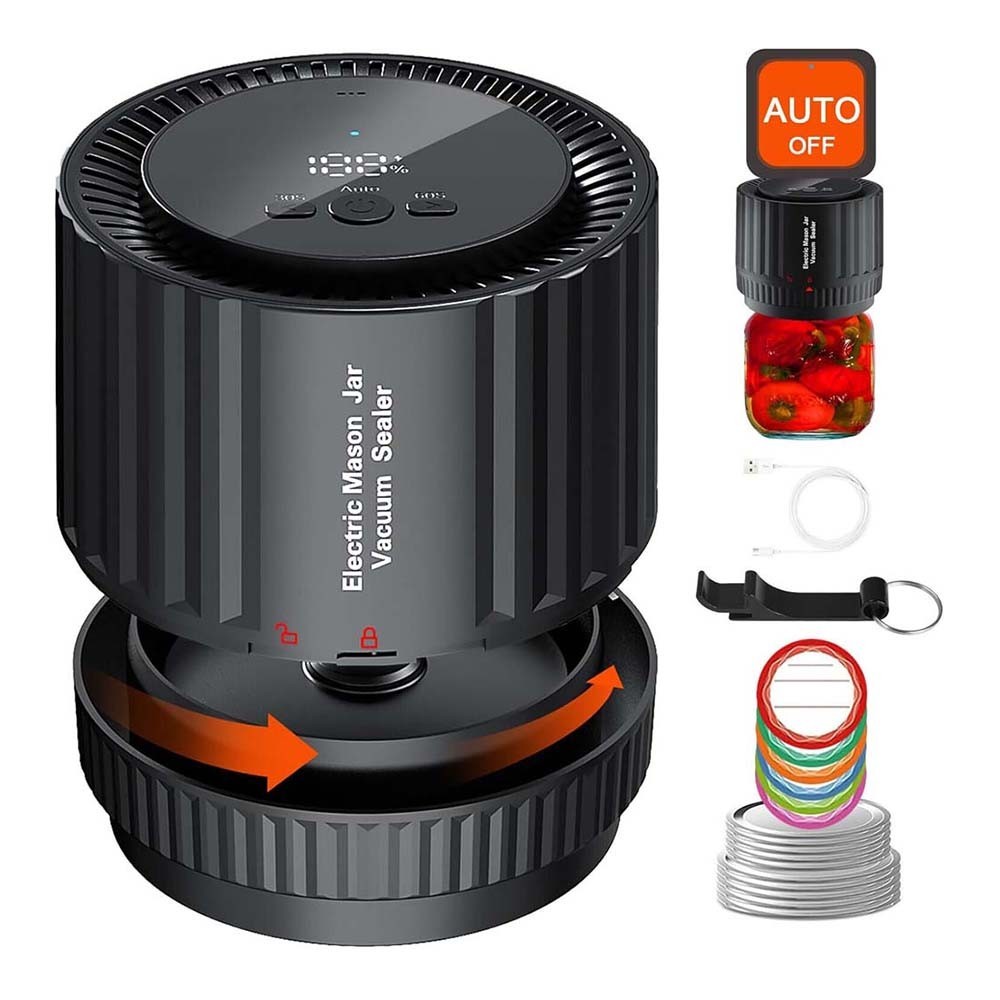 Upgrade Automatic Stop-automatic Sensing Electric Mason Jar Vacuum Sealer, Automatic Vacuum Sealer Machine