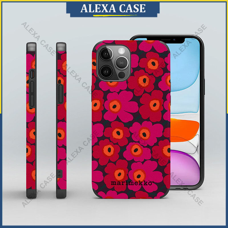 เคสโทรศัพท์ Marimekko สําหรับ iPhone 16 Pro Max / iPhone 15 Pro Max / iPhone 14 Pro Max / iPhone 12 Pro Max / XS Max / iPhone 8 Plus Anti-fall Lambskin เคสป้องกัน 997RWT