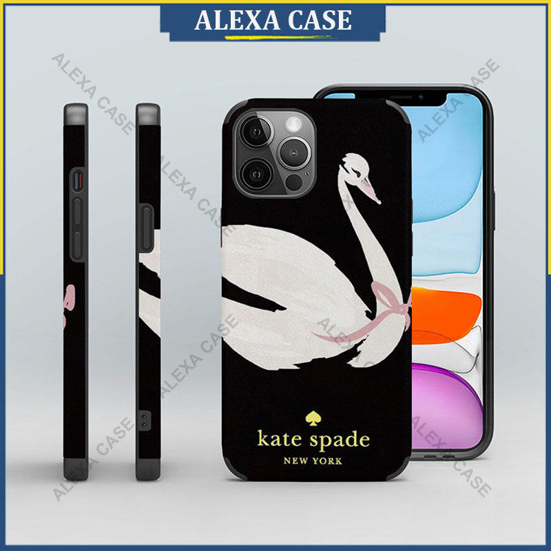 เคสป้องกันโทรศัพท์มือถือหนังแกะ ลาย Kate Spade สําหรับ iPhone 15 Pro Max 14 Pro Max 13 Pro Max 12 Pro Max XS Max 8 Plus SE 9SVQ25