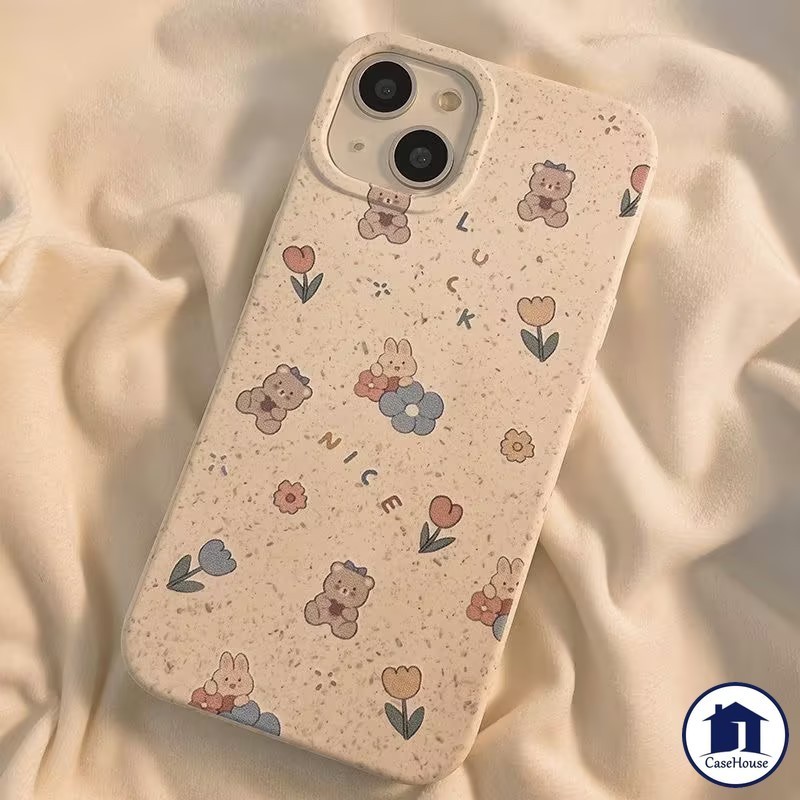 น่ารัก กระต่าย หมี ดอกไม้ อ่อนนุ่ม กรณี เข้ากันได้ สำหรับ IPhone 15 11 13 14 12 Pro MAX 7 8 6 15 6s Plus XR X XS MAX