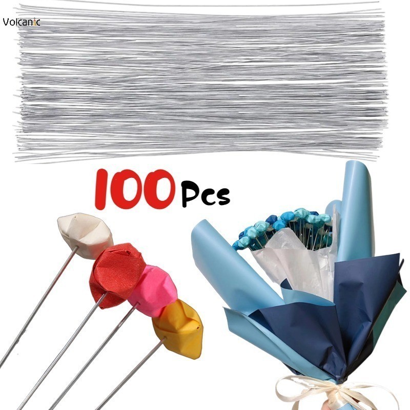 ลวดเหล็ก ลายดอกไม้ คุณภาพสูง 100 ชิ้น สําหรับดอกไม้ DIY