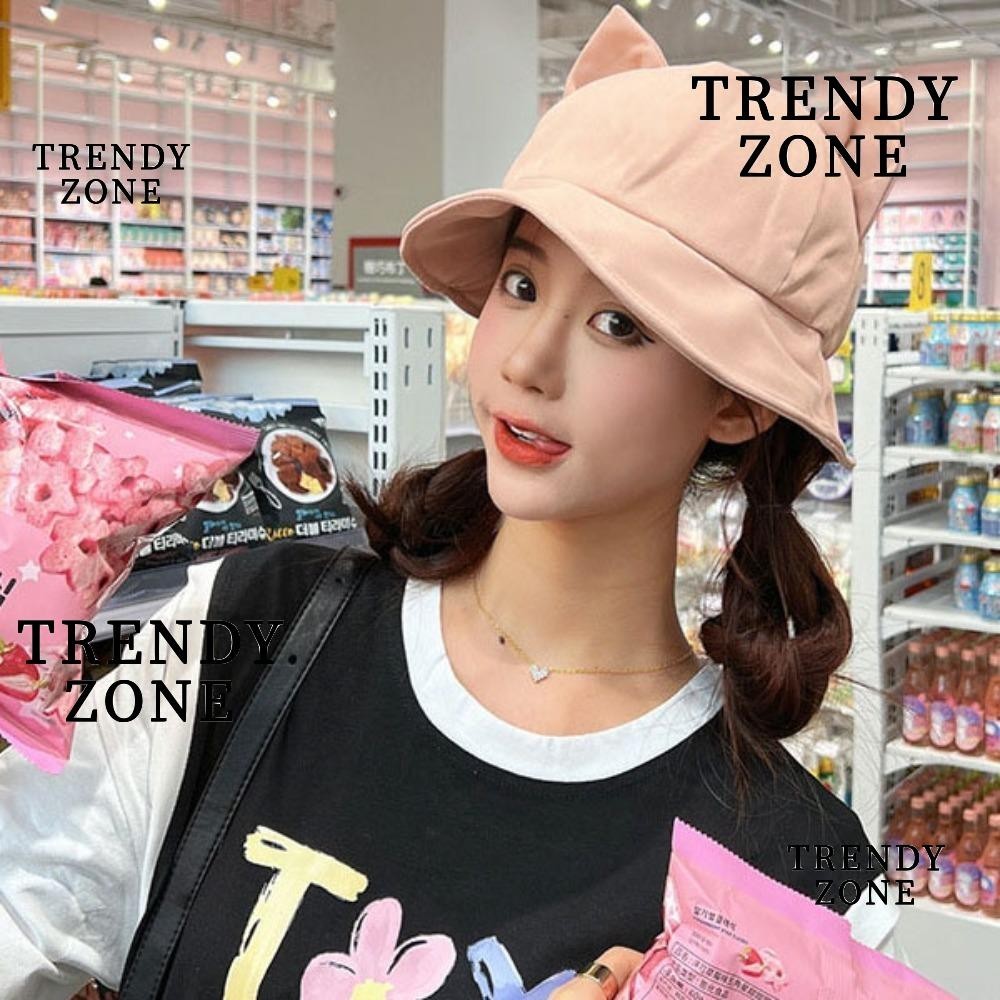 Trendyzone หมวกชาวประมง ป้องกันรังสียูวี ระบายอากาศ ปรับได้ ลายการ์ตูนหูแมว 2024