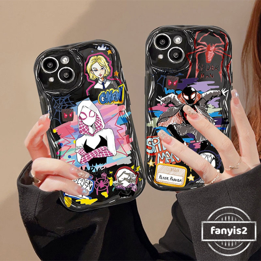 Redmi 14C 13C 9A Xiaomi 13T Pro Redmiหมายเหตุ13 4G 12 11 10 9 8 Pro Redmi 12C 10C 9C 9T Poco C65 Xiaomi 13T 11 12 Lite Spider-Manคู่เคสโทรศัพท์ป้องกันนุ่มปกหลัง