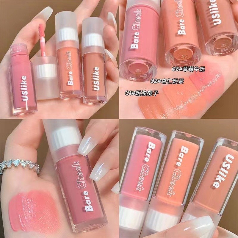 ร้านไทย LiquidUslike บลัชออน อายแชดดว์ ลิปสติก2in1ทาแก้มทาปาก กันน้ำติดทนนานเนื้อแมท สีน่ารักสดใส