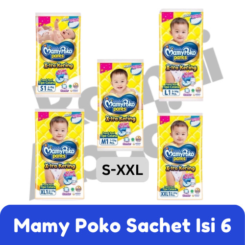 Mamy POKO PANTS S/M/L/XL/XXL RENTENG COTENTS 10 ชิ้น | เอ็กซ์ตร้า ดราย | ผ้าอ้อมเด็ก