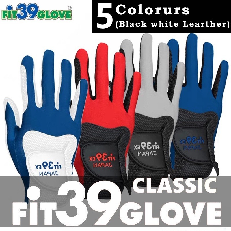 ★ Fit39 ★ ถุงมือกอล์ฟ No.1 จากญี่ปุ่น *คลาสสิก* - ฐานสีดํา สีขาว【มือขวา】