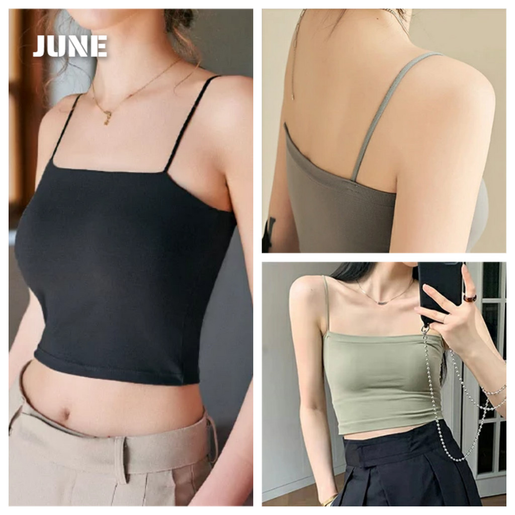 [YTL] สายเดี่ยว เกาะอกมีสาย ใส่สบาย ไร้ขอบไร้โครง มีฟองน้ำ 45-60kg ใส่เที่ยวได้ เสื้อผ้าผู้หญิง ระบายอากาศ