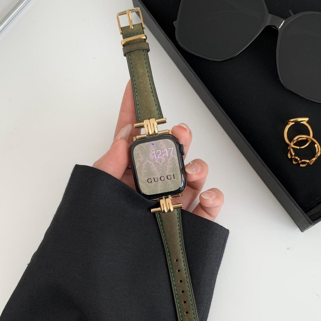 สายนาฬิกาข้อมือหนัง พรีเมี่ยม สไตล์เรโทร สําหรับ Apple Watch Iwatch9 S87654se