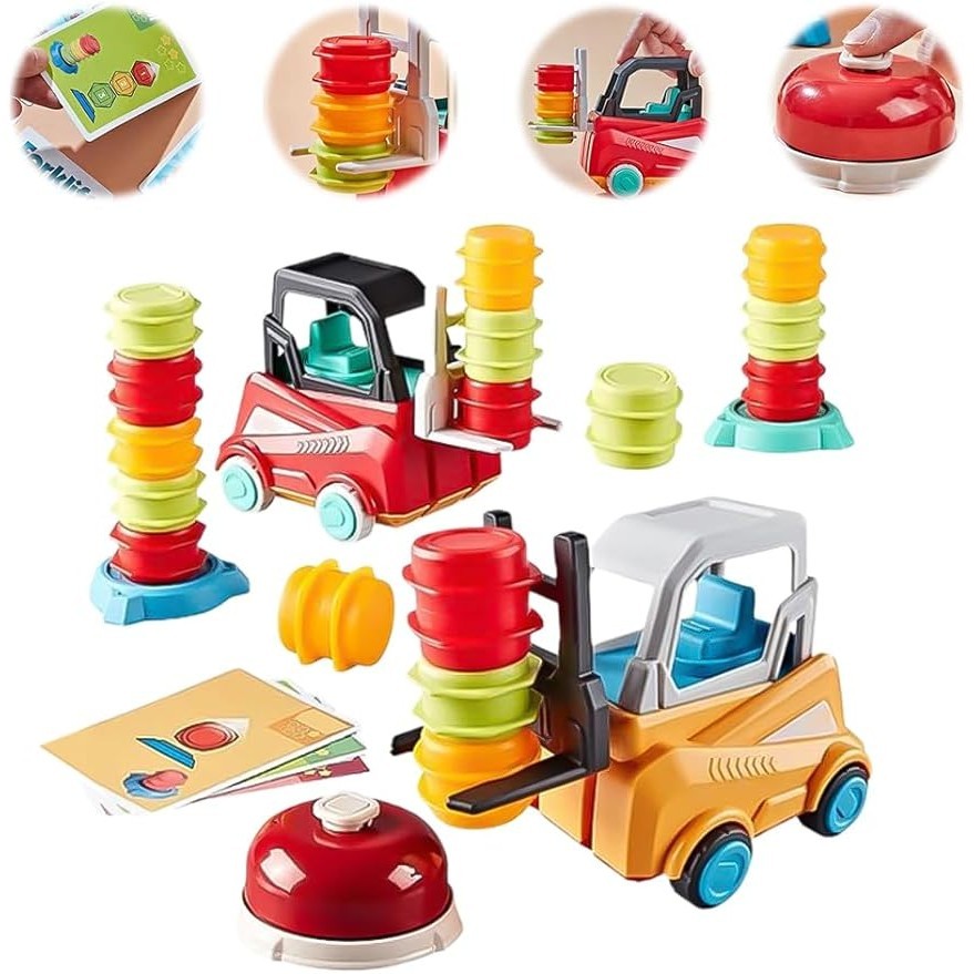 ชุดของเล่นรถบรรทุก รถยก รถยก เกม Forklift Frenzy 2 คน และรถแข่ง รถก่อสร้าง รถของเล่น สําหรับผู้ปกครอง และเด็ก
