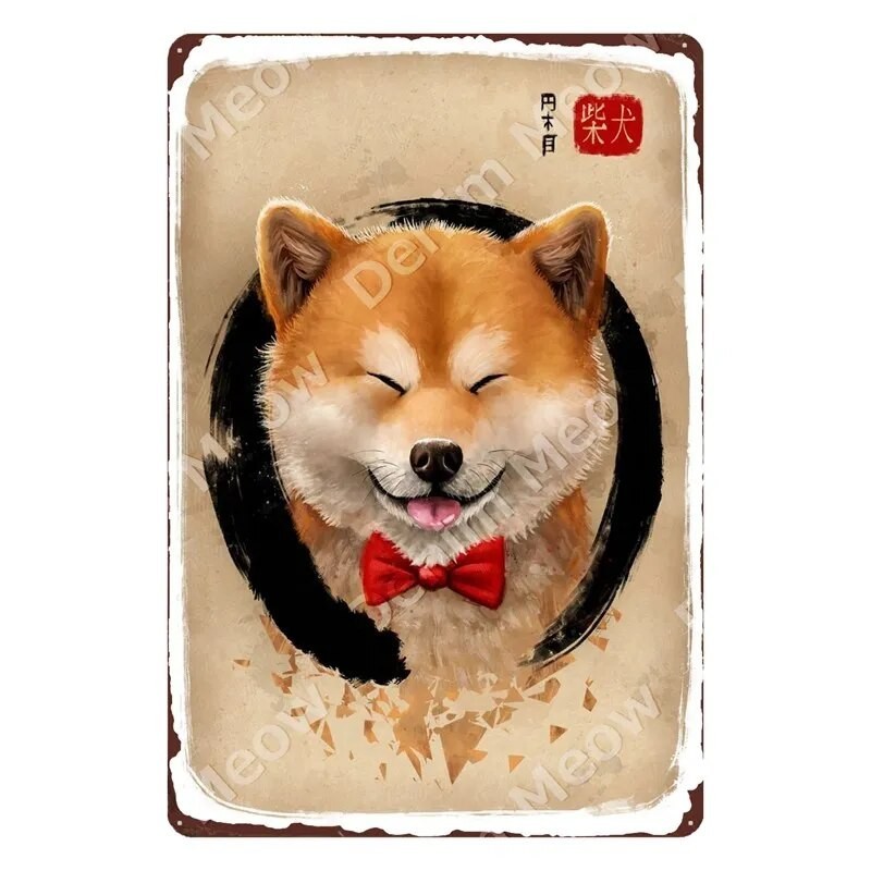 ญี่ปุ่น Ruby Art Collection โลหะป้ายดีบุก Panda Vintage โปสเตอร์ Dragon Wall Decor สําหรับ Bar Cafe 