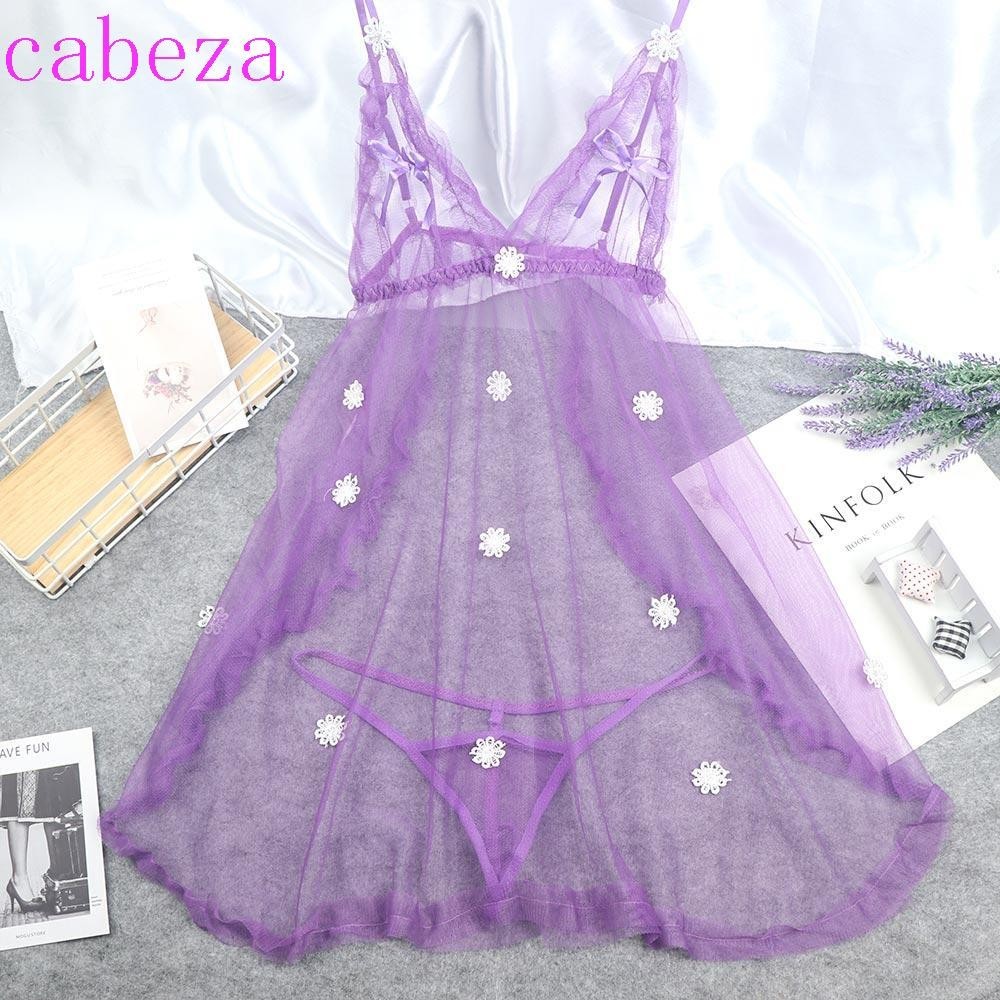 Cabeza ชุดนอน ชุดชั้นใน จีสตริง กระโปรง แขนกุด แต่งลูกไม้ สไตล์ใหม่ ขายดี – โปรปัง