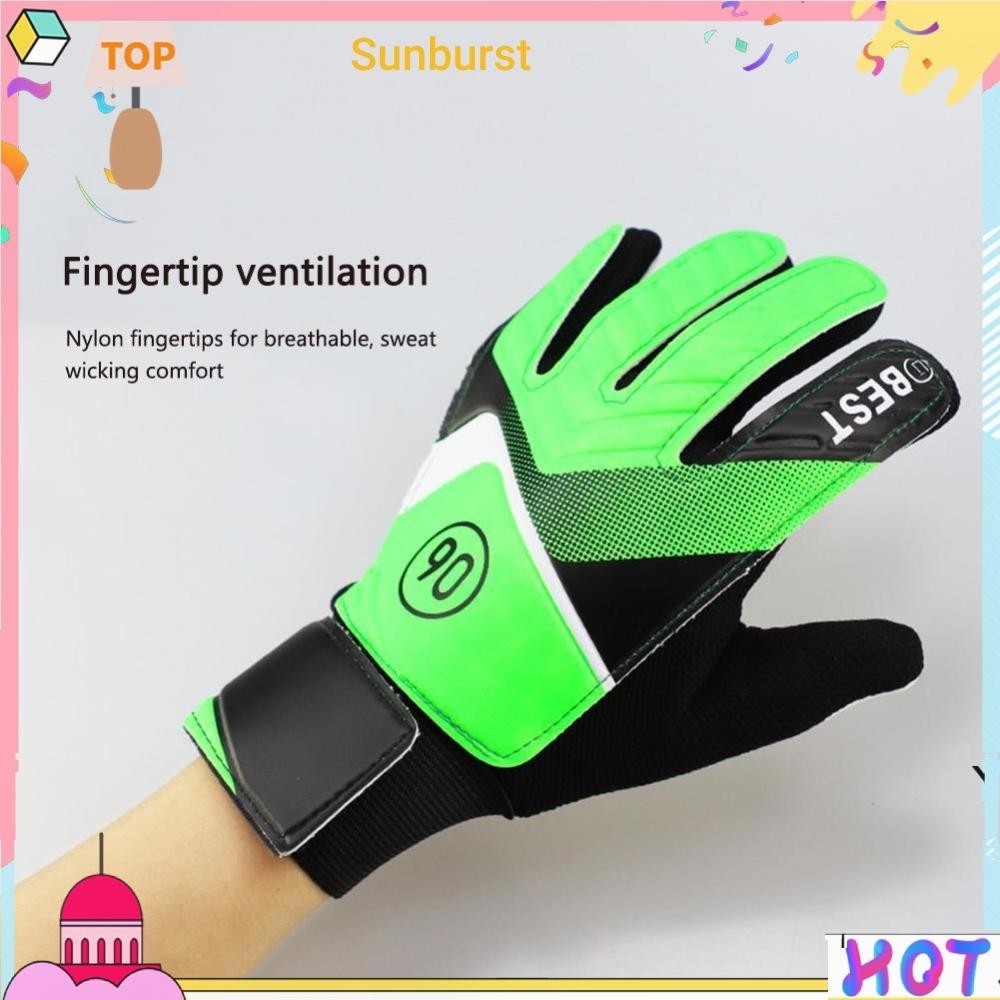 [Sunburst11.th] ถุงมือผู้รักษาประตูฟุตบอล ระบายอากาศ กันลื่น สําหรับเด็ก [Sunburst11.th]