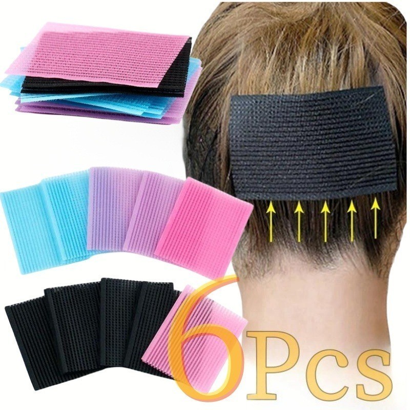 6 ชิ้น / เซต แผ่นแปะผม / แผ่นป้องกันความผิดปกติ ไร้รอยต่อ สติกเกอร์ผมหน้าม้า / แต่งหน้า ล้างหน้า เครื่องประดับผม สําหรับผู้หญิง