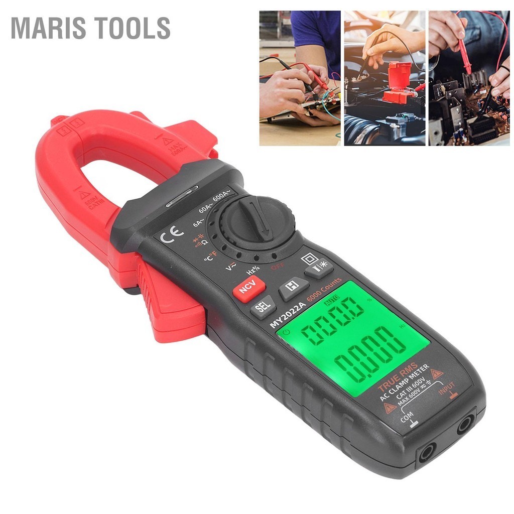 Maris Tools Digital Clamp Meter ความแม่นยำสูงมัลติมิเตอร์อัตโนมัติ AC DC แรงดันไฟฟ้าเครื่องทดสอบความต้านทานกระแส