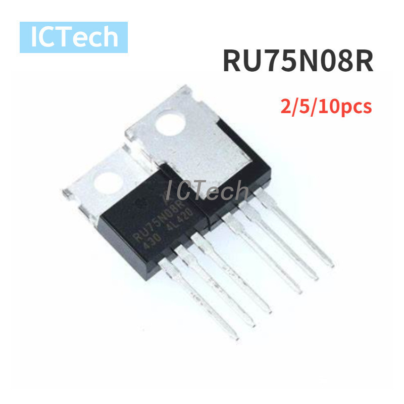 มอสเฟต RU75N08R TO-220 75V 80A 10 5 2 ชิ้น