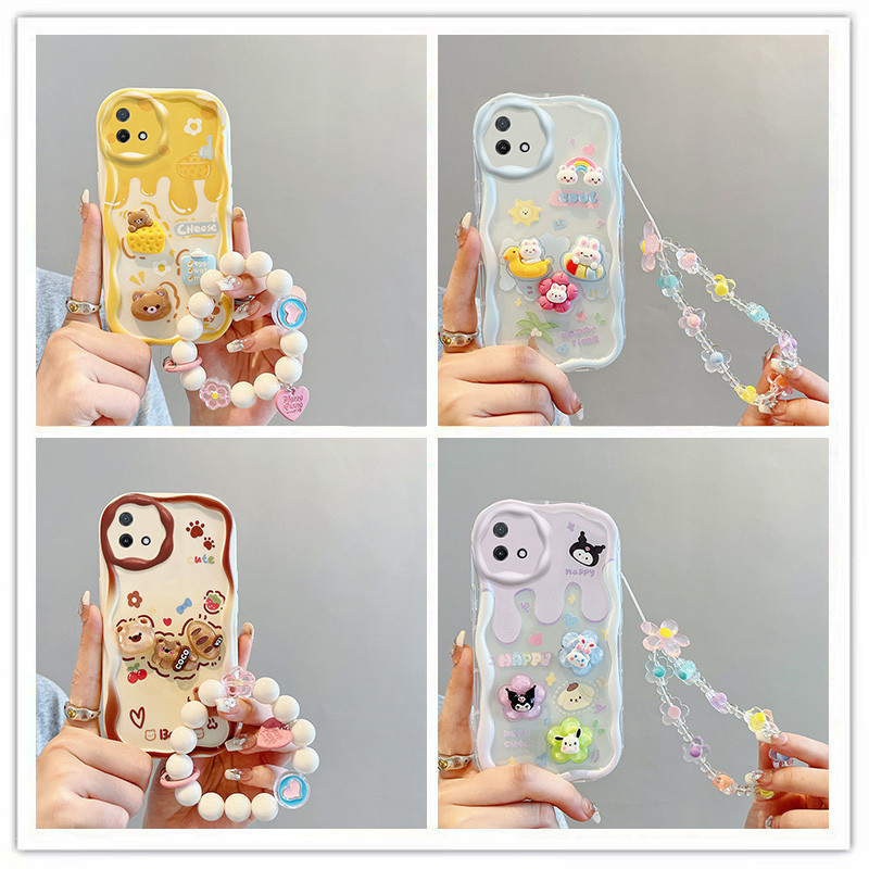 เคส oppo a16k เคสโทรศัพท์มือถือ ลายตุ๊กตา 3D สีครีม สําหรับ oppo a16k