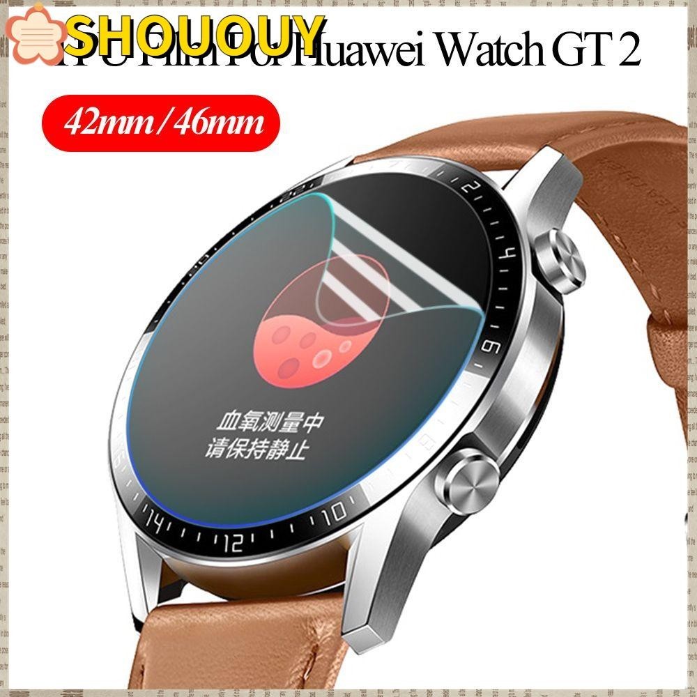 Shououy ฟิล์ม TPU นิ่ม อุปกรณ์เสริมสมาร์ทวอทช์ สร้อยข้อมือ HD ป้องกันหน้าจอ สําหรับ Huawei Watch GT 2 42 มม. 46 มม.