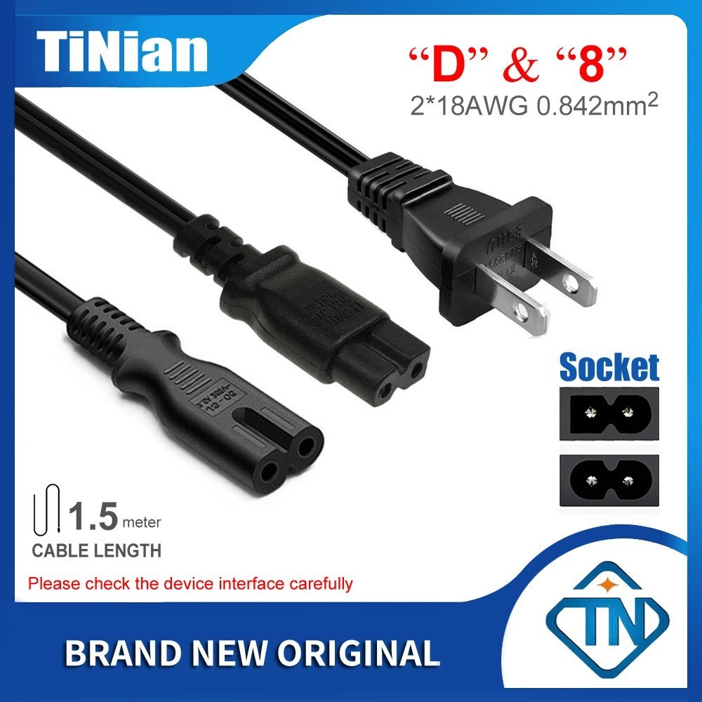 IEC320 C7 2 Pin 8 D Type สายเคเบิลพาวเวอร์ซัพพลาย AC US สายชาร์จ สําหรับลําโพงบลูทูธ แบบพกพา Marshall Stockwell Emberton
