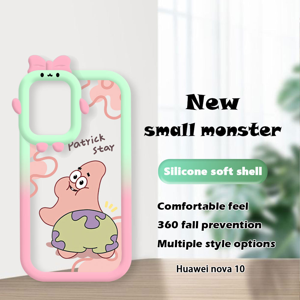 (เคสมอนสเตอร์) สําหรับ Huawei Nova 10 Pro Nova 9 SE Nova 7 Pro การ์ตูน SpongeBob Monster เลนส์ เคสโทรศัพท์ ฝาครอบป้องกัน นิ่ม กันกระแทก ซิลิโคน เคส