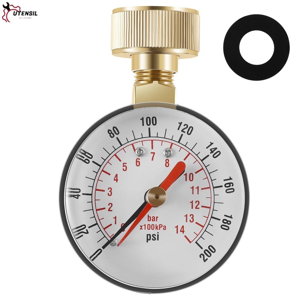 เครื่องวัดแรงดันน้ํา TS-60-200PSI โลหะ เกจวัดความดัน ทนทาน สวน ท่อ แรงดันน้ํา เกจวัด SHOPSBC0870