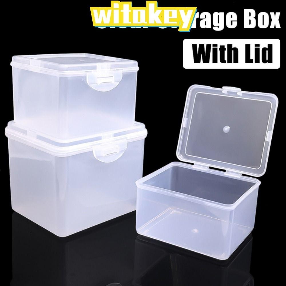 Witakey กล่องพลาสติกใส ทรงสี่เหลี่ยม พร้อมฝาปิด อเนกประสงค์ ขนาดเล็ก สําหรับเก็บเครื่องประดับ ที่คาดผม