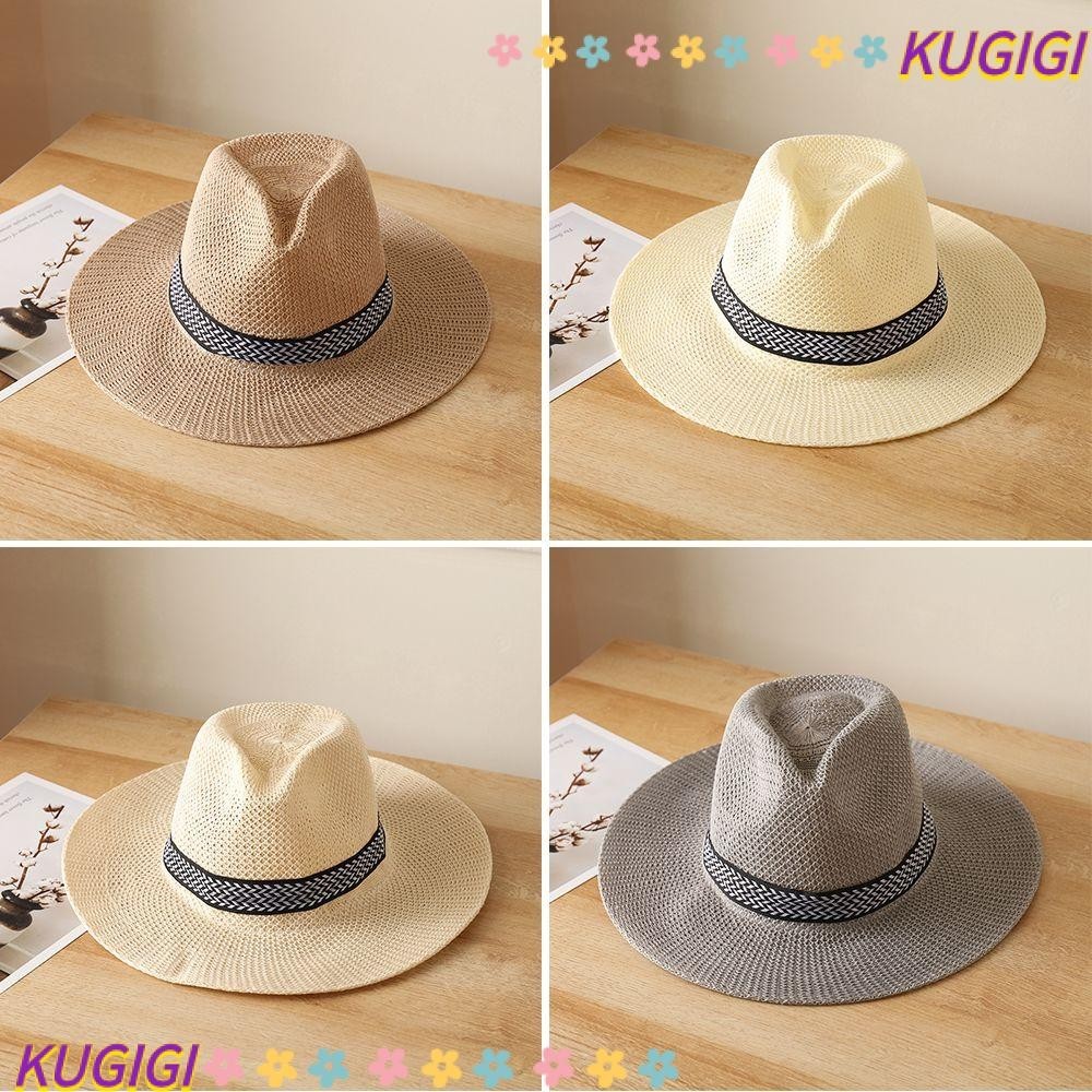 Kugigi หมวกฟาง เดินทาง Fedora Panama แจ๊ส ผู้ชาย ผู้หญิง