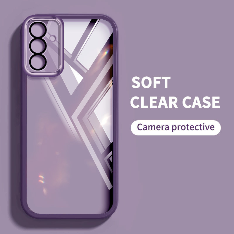 SAMSUNG Ybd สีโปร่งใสเคสโทรศัพท์สําหรับSamsung Galaxy A55 A35 A16 M54 M35 M14 M13 F13 M34 F34 M15 F15 M55 C55 Full Coverageกล้องเลนส์ซิลิโคนป้องกันSoft Shell