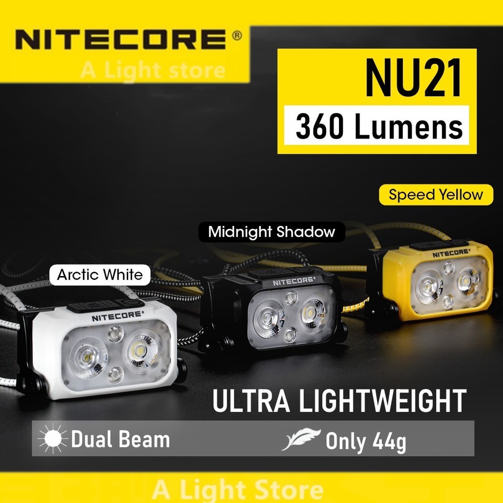 Nitecore NU21 ไฟฉายคาดศีรษะ ชาร์จ USB กันน้ํา สําหรับตั้งแคมป์ วิ่ง ตกปลา