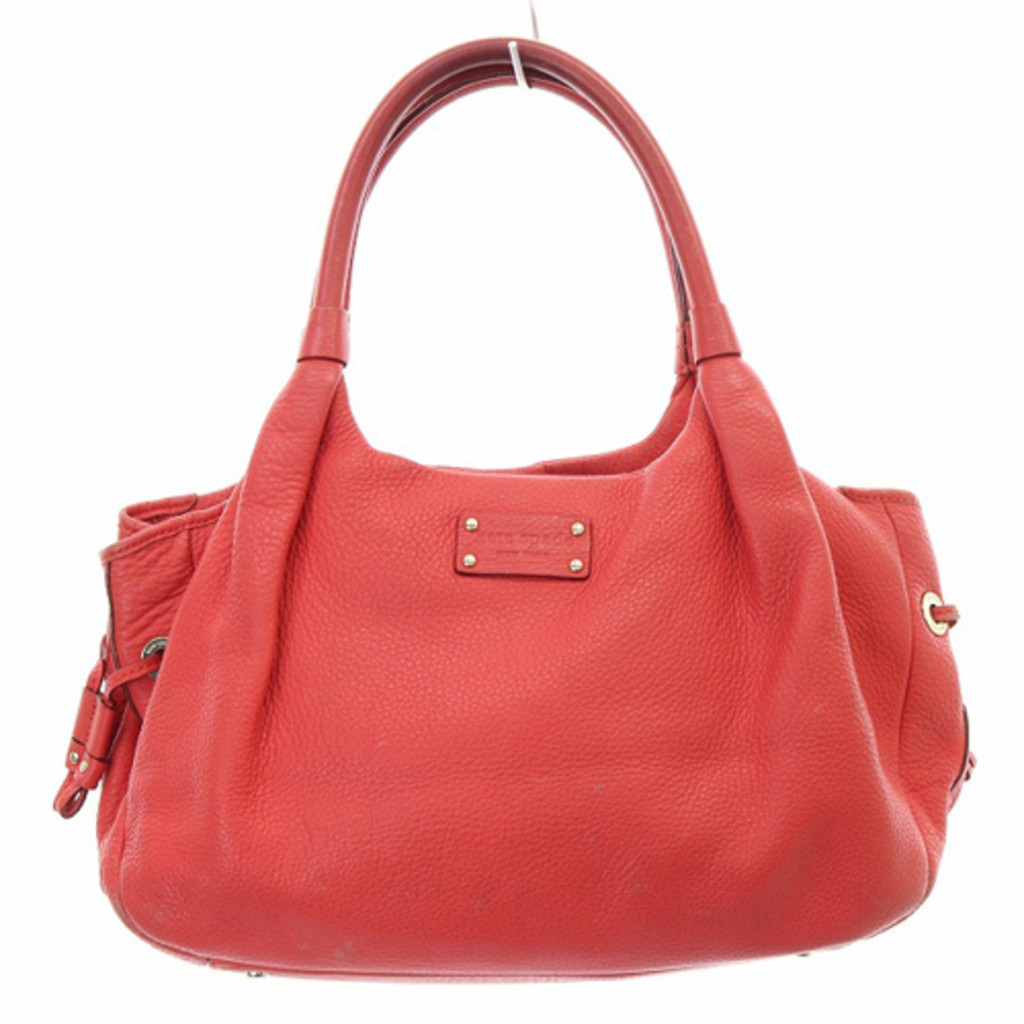 KATE SPADE LEATHER TOTE BAG HANDBAG LOGO RED Direct from Japan Secondhand
