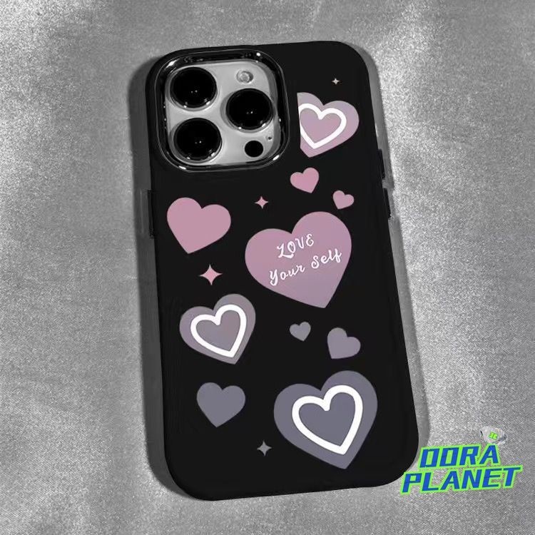 Love Heart Gradient สีม่วงเคสโทรศัพท์สําหรับiPhone 15 promax 11 13 14pro 8plus xs xr 13pro xsmax 7 12 7plus 8 กระชับซิลิโคนปกความคิดสร้างสรรค์แฟชั่นนุ่มกรณี