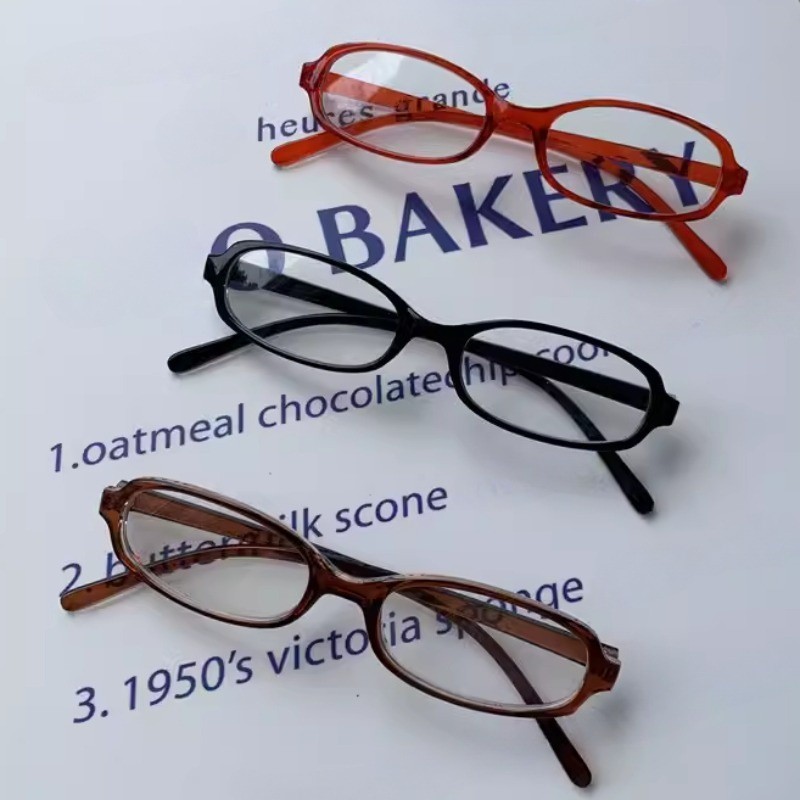 พร้อมส่ง Y2K แว่นตาแฟชั่น ทรงสี่เหลี่ยมผืนผ้า เลนส์ใส สีแดง สไตล์เรโทร สําหรับผู้หญิง - รูปที่ 3