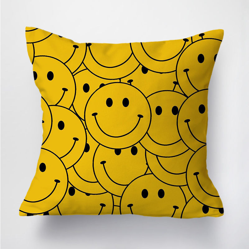 ใหม่ หมอนอิง ลายหน้ายิ้ม สไตล์ฮิปสเตอร์ สําหรับตกแต่งข้างเตียงนอน โซฟา รถยนต์ - รูปที่ 7