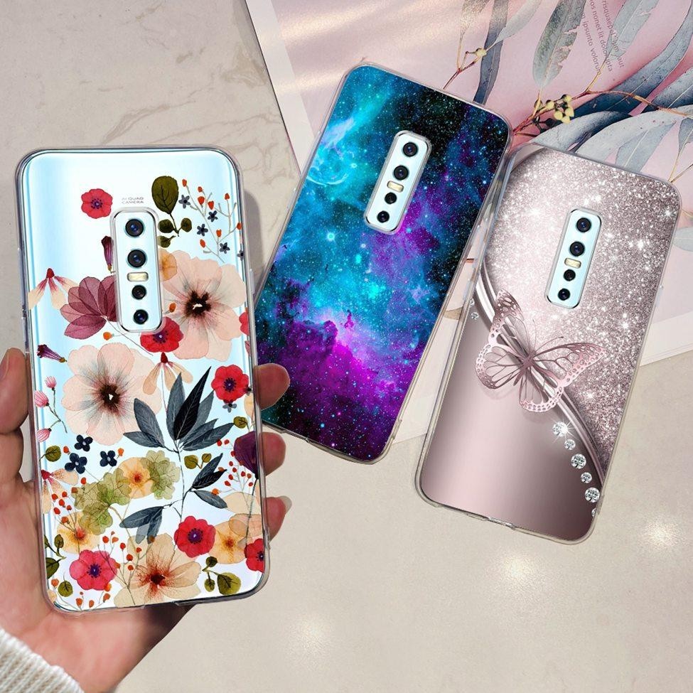 เคส Vivo V17 Pro เคส 1909 1910 แฟชั่น ดอกไม้น่ารัก แมว กันกระแทก เคสกันชน Vivo V17 Pro เคสโทรศัพท์ TPU ใส - รูปที่ 4