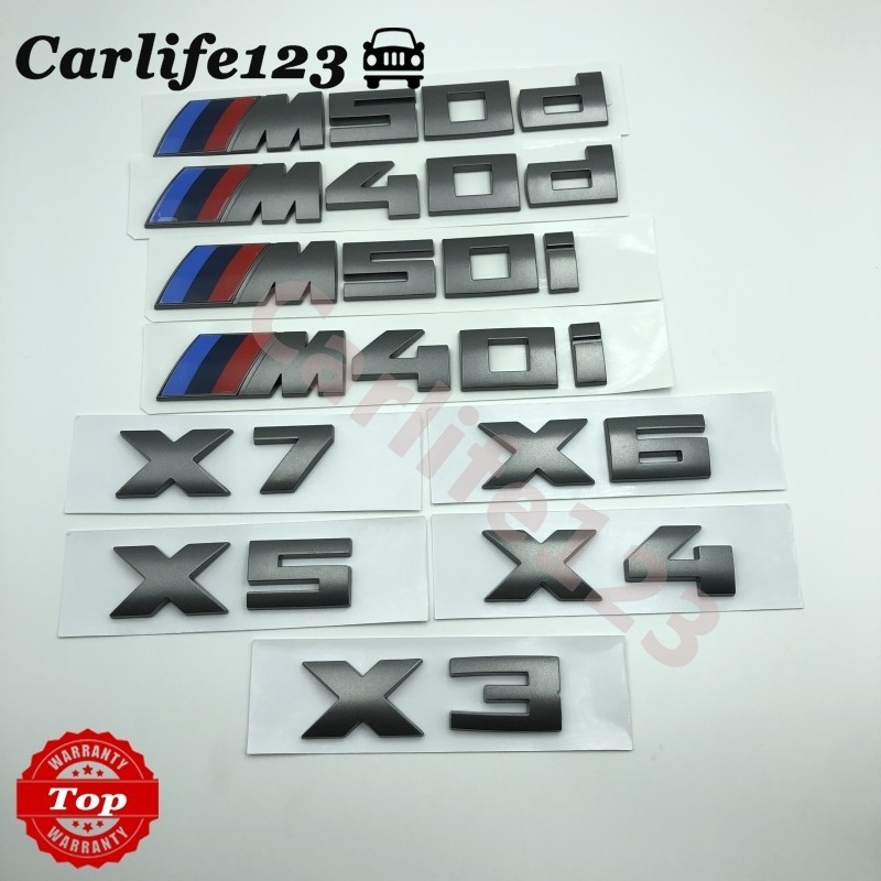 สติกเกอร์ตราสัญลักษณ์โลโก้รถยนต์ ด้านหลัง สีเทา สําหรับ BMW X1 X2 X3 X4 X5 X6 X7 M35i M40i M50i M40d